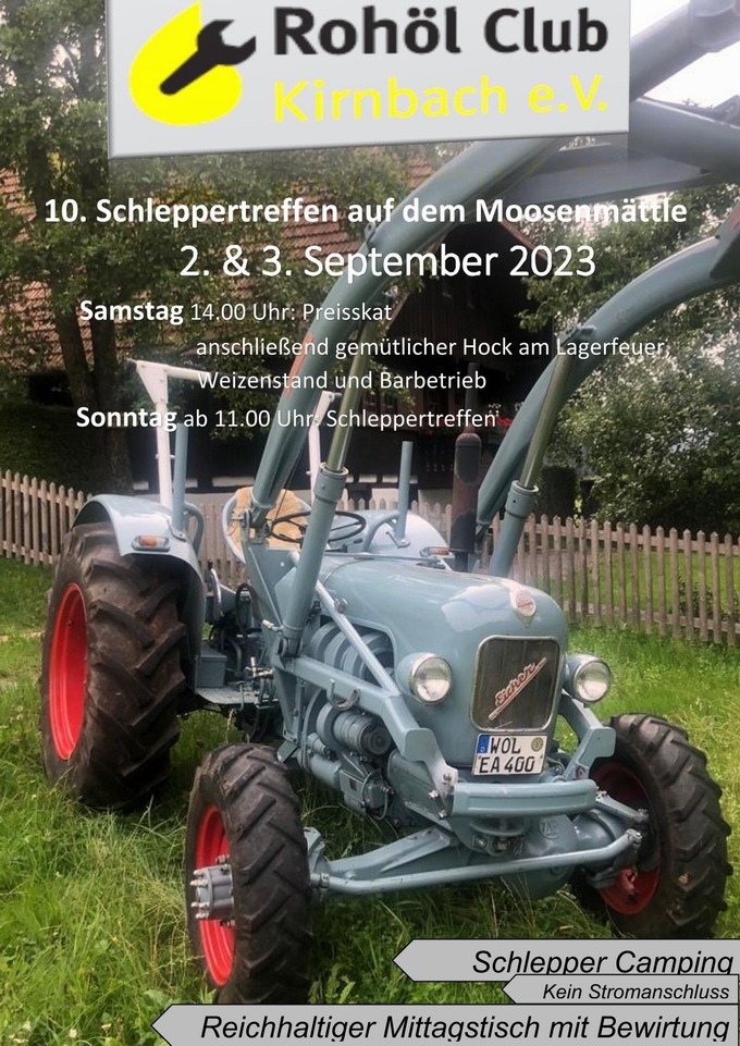 Schleppertreffen und Sommerfest Kirnbach 2023