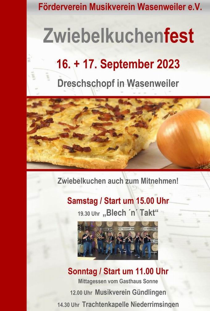 Zwiebelkuchenfest Wasenweiler 2023