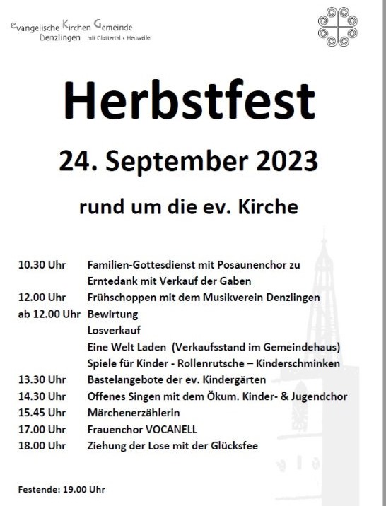 Herbstfest Evangelische Kirche Denzlingen 2023