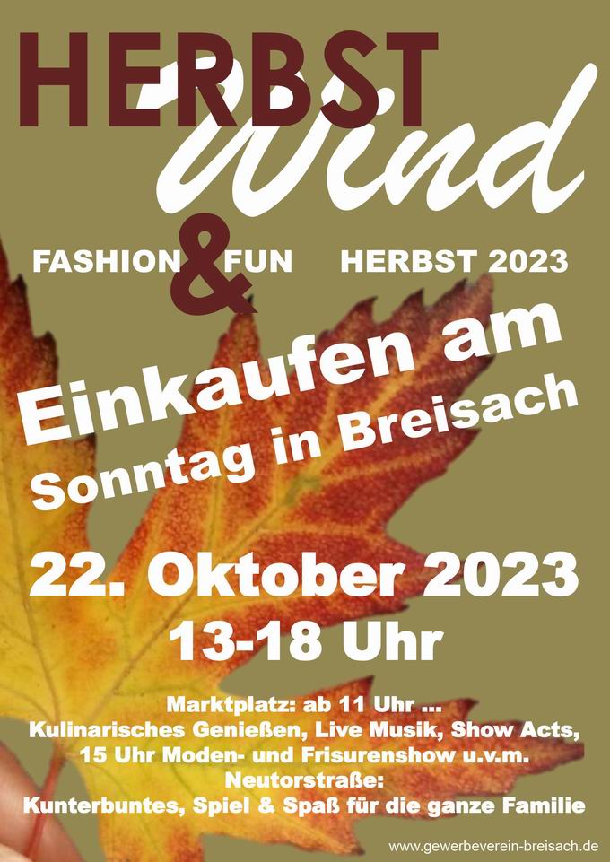 Verkaufsoffener Sonntag Breisach Herbst 2023