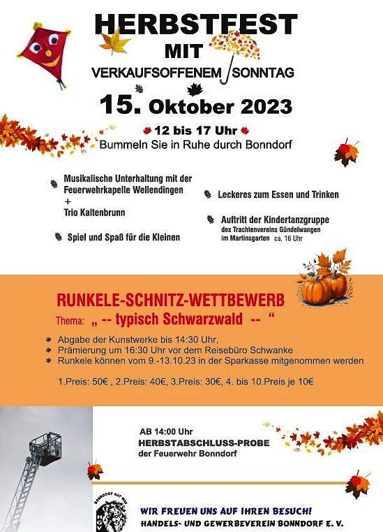 Verkaufsoffener Sonntag Bonndorf Herbst 2023