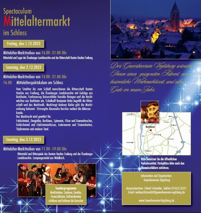 Spectaculum Mittelaltermarkt im Schloss Burkheim 2023
