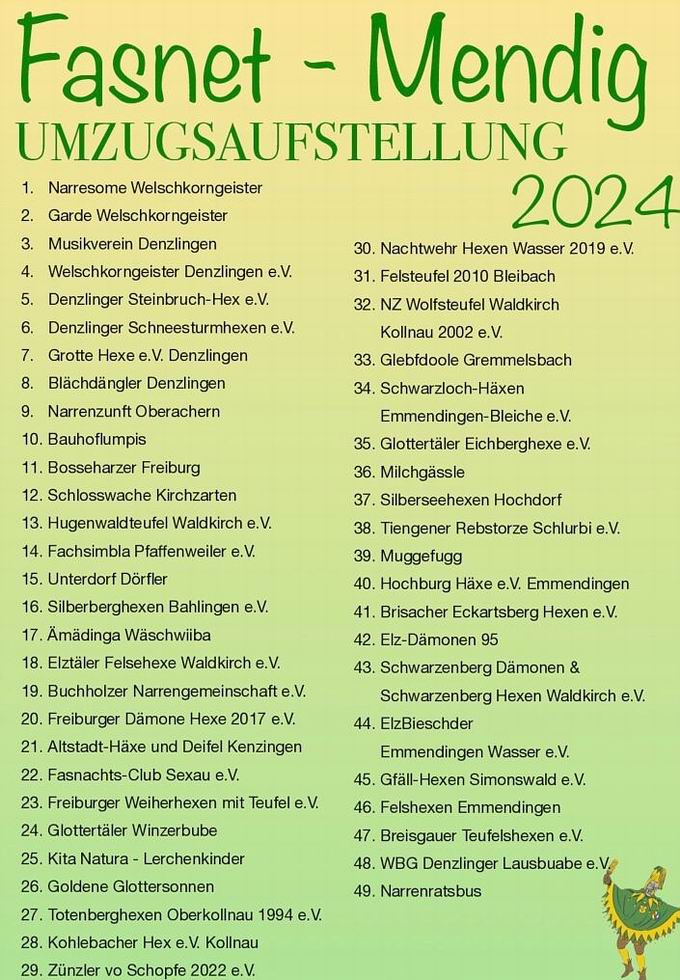 Fasnets-Mendig-Umzug Denzlingen 2024