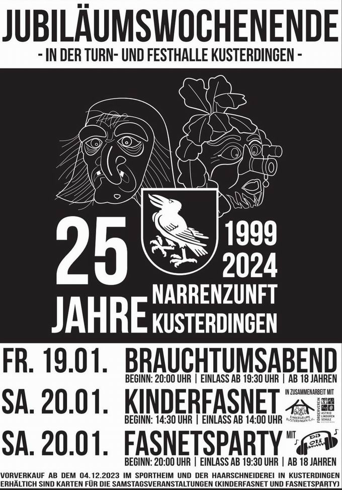 Jubilumswochenende 25 Jahre Narrenzunft Kusterdingen