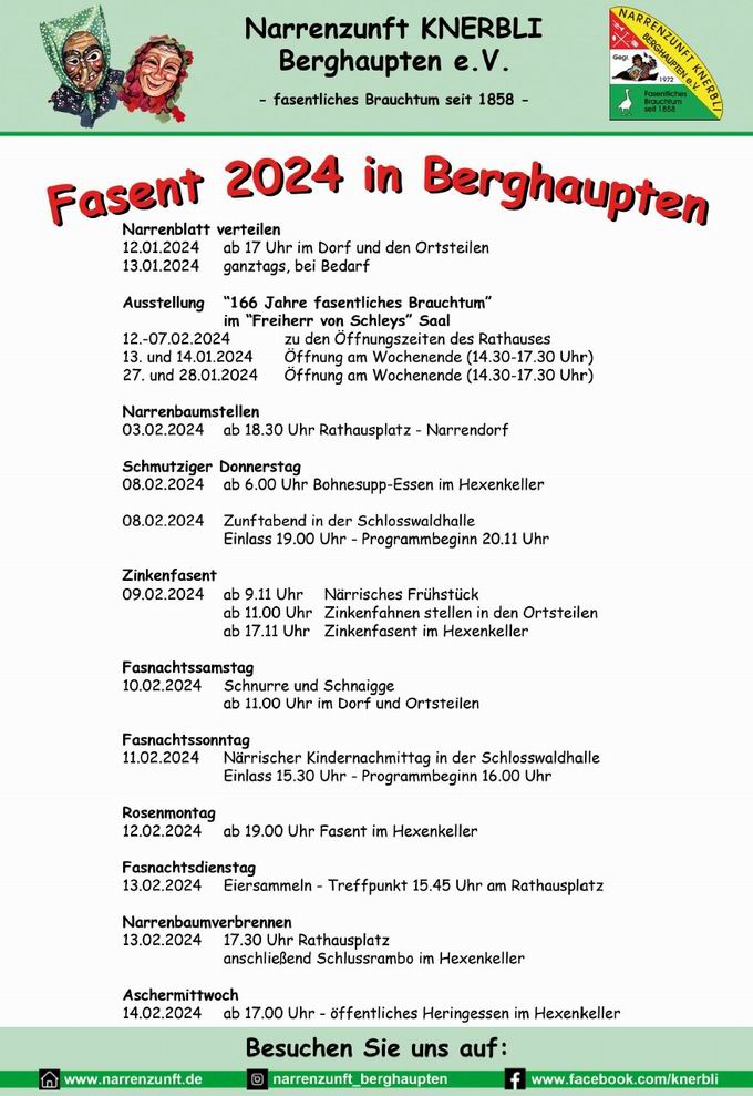 Narrenbaumstellen Berghaupten 2024