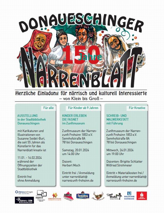 Ausstellung: 150 Jahre Narrenblatt Donaueschingen