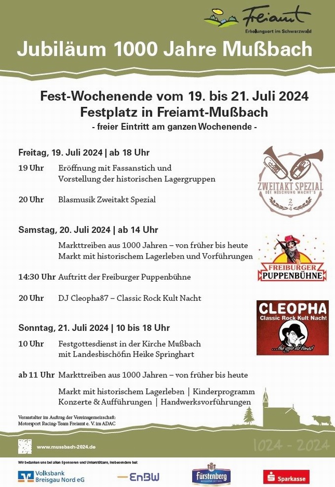 Festwochenende 1000 Jahre Mußbach Festwochenende 1000 Jahre Mußbach