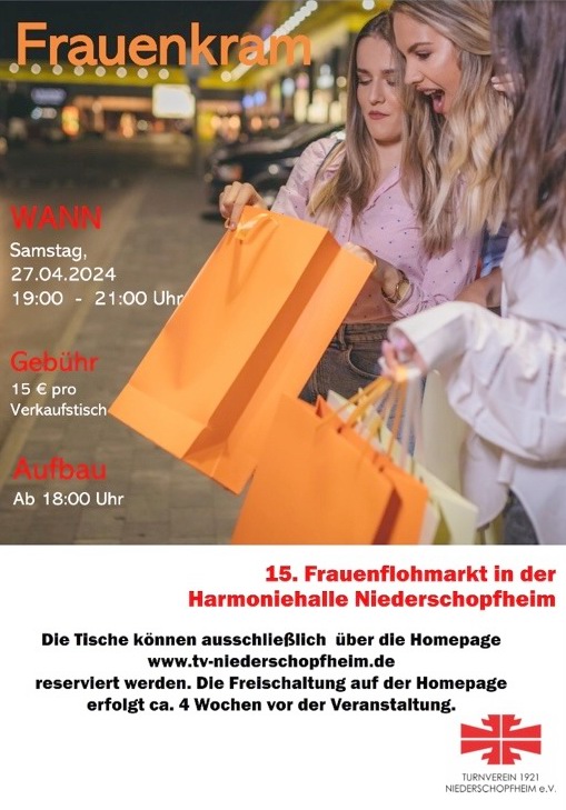 Frauenflohmarkt Niederschopfheim Frhjahr 2024