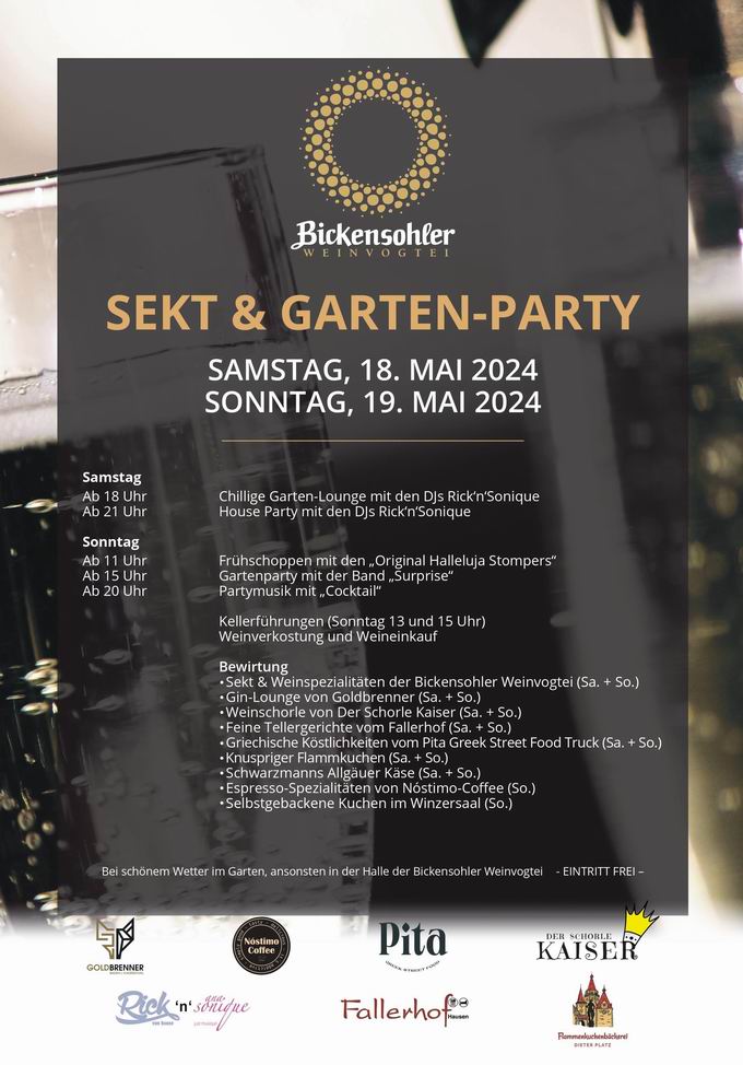 Sekt- und Gartenparty Bickensohl 2024