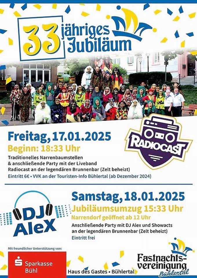 33 Jahre Bühlertäler Fasnachtsvereinigung 33 Jahre Bühlertäler Fasnachtsvereinigung