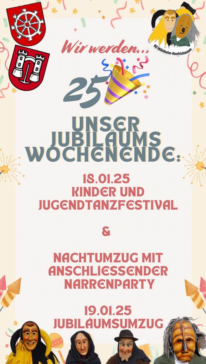Jubiläumsumzug 25 Jahre Narrenzunft Mühlheim-Renfrizhausen Jubiläumsumzug 25 Jahre Narrenzunft Mühlheim-Renfrizhausen