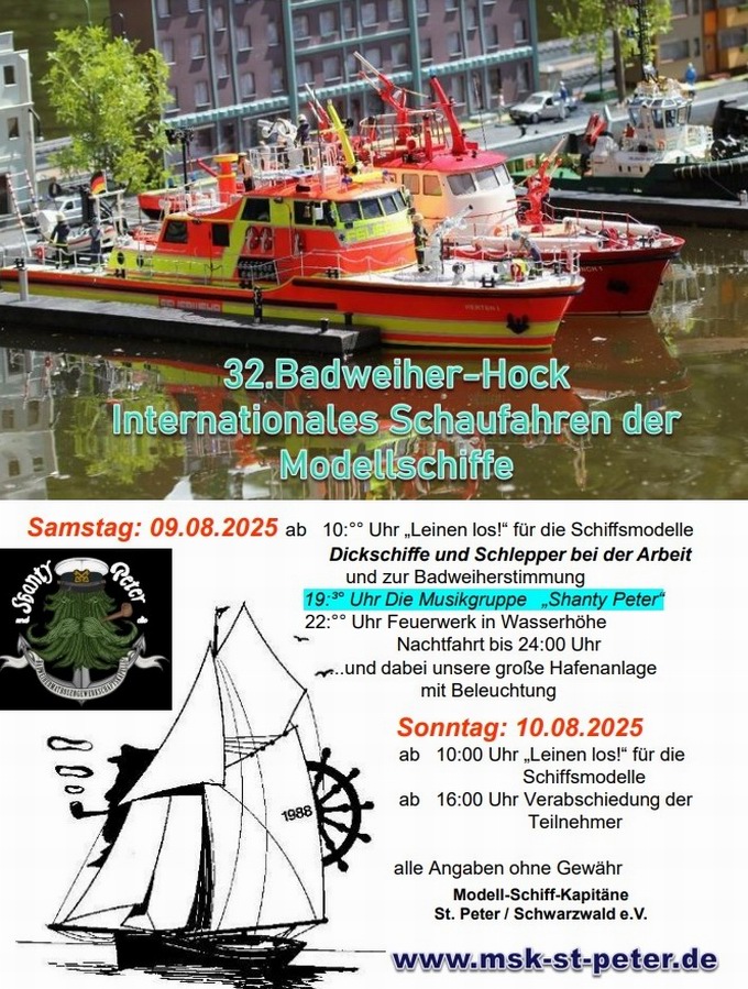 Badweiherhock Modellschiffkapitne St. Peter 2025