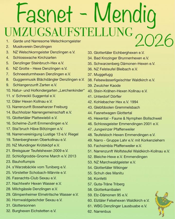 Fasnets-Mendig-Umzug Denzlingen 2026