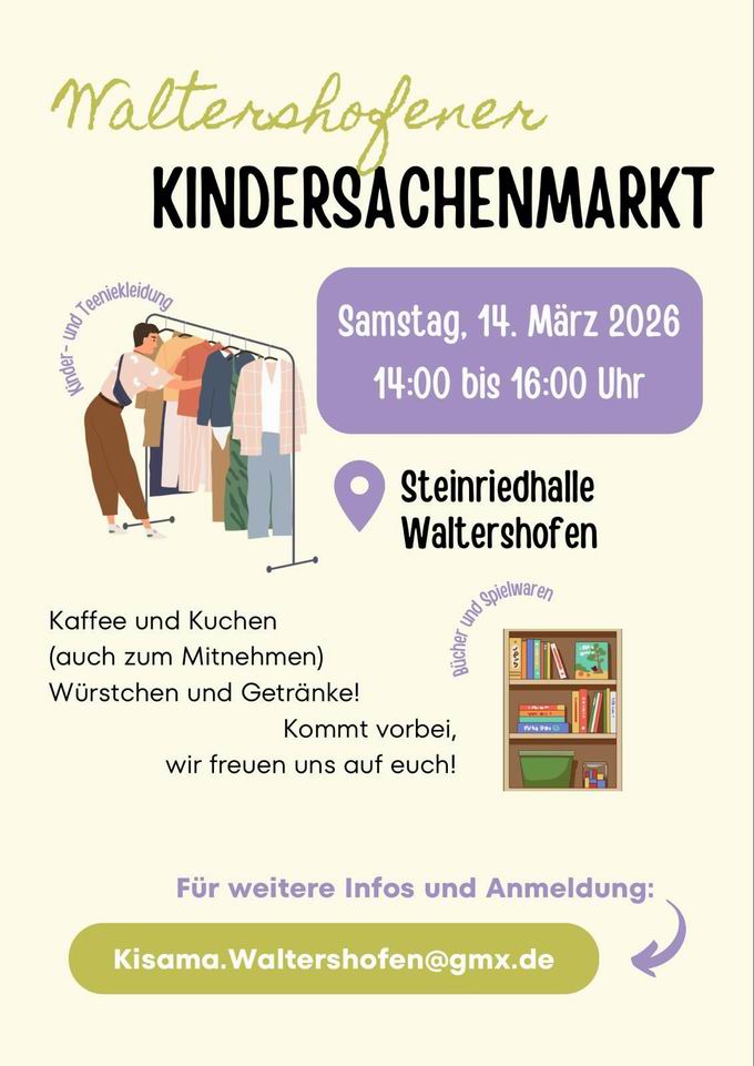 Kindersachenmarkt Waltershofen Frühjahr 2026 Kindersachenmarkt Waltershofen Frühjahr 2026